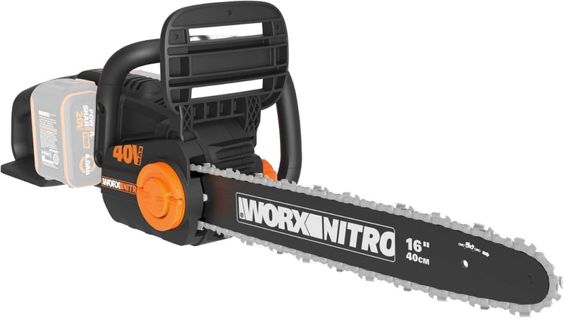 WORX Nitro Power Share Brushless 40-volt 16-in Battery Chainsaw Battery Not Included Charger Not Included