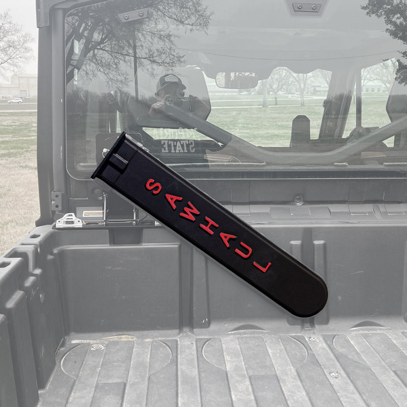 GearHaul  SawHaul SnapLok Rotating Mount for Polaris and CanAm with Red 28 inch Scabbard