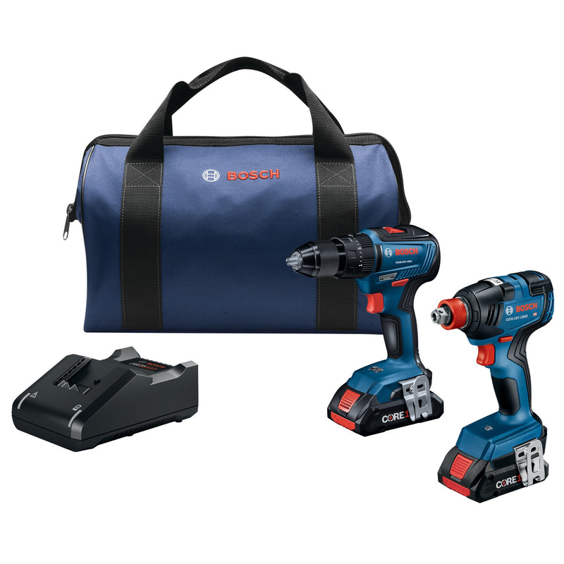 Bosch 18-volt 2-Tool Brushless Power Tool Combo Kit with Soft Case (2-Batteries Included and Charger Included)