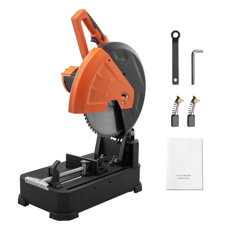 VEVOR Chop Saw  14in / 355mm Blade Diameter Cut Off Saw  2800 W 1200 RPM Steel Cutting Machine  0-45 degree Adjustable Dry Cut Chop Saw  Miter Saw for Cutting Metal Cold Cut Saw for Steel/Rebar/Iron/Aluminum