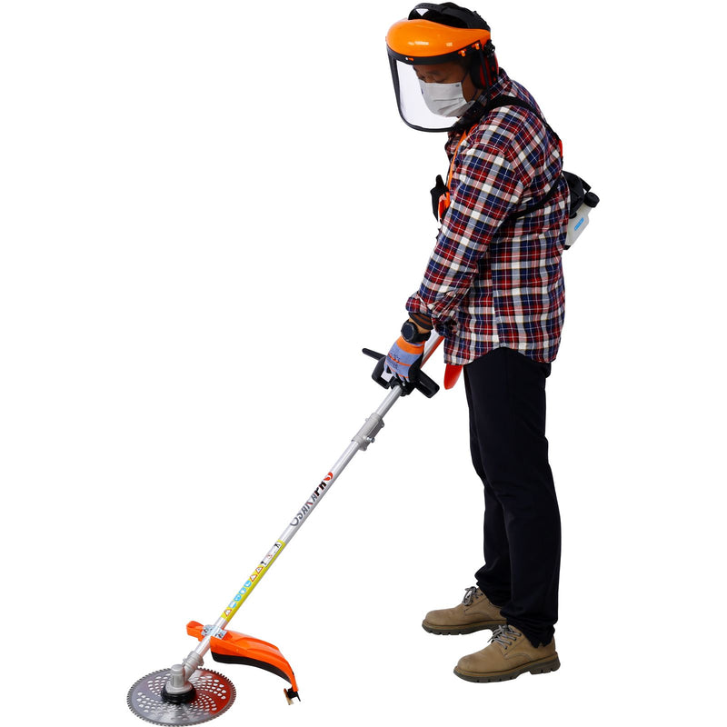 Tatayosi 12 in 1 Multi-Functional Trimming Tool 2-Cycle Garden Tool System with Gas Pole Saw Hedge Trimmer Grass Trimmer and Brush Cutter EPA Compliant