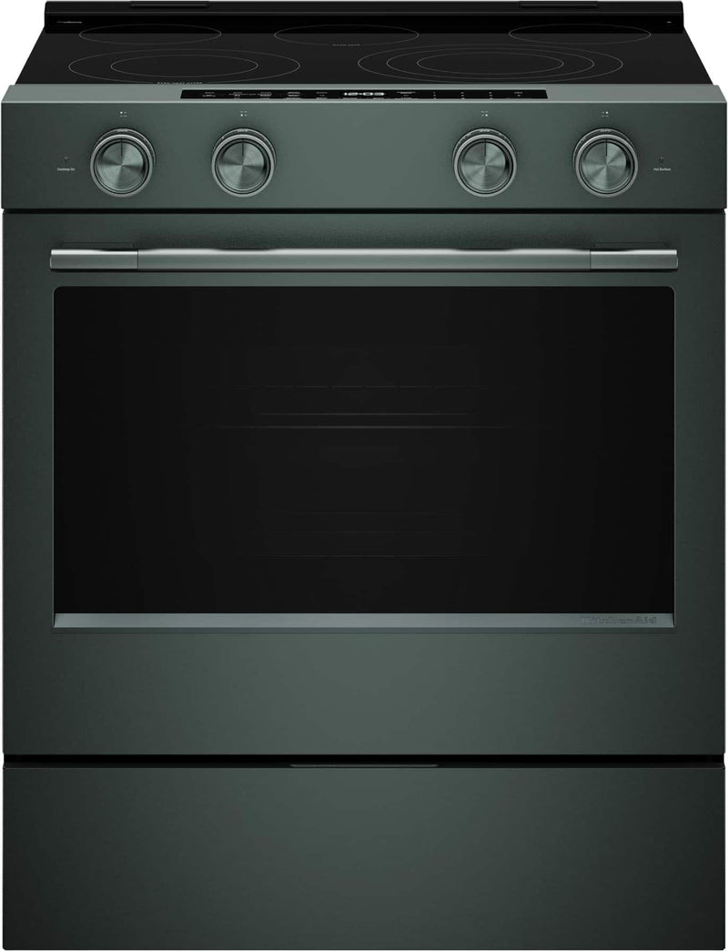 KitchenAid - 5.3 Cu. Ft. Smart Slide-In Electric Range with Two Even-Heat Hyper Elements and Convection Cooking Modes - Juniper