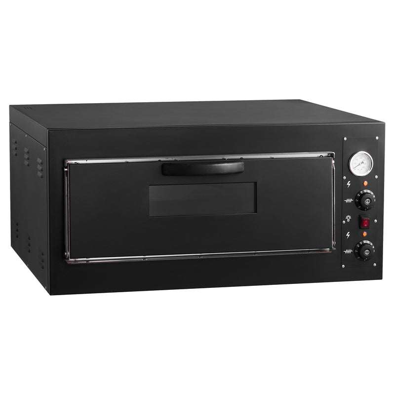 VEVOR Pizza Oven Electric 24in Commercial Countertop Pizza Oven 842 degrees Fahrenheit Max Temp 4200W Indoor Pizza Maker with Thermometer Dual Temp Control Knob Even Heat Pizza Cooker for Restaurant and Home Use