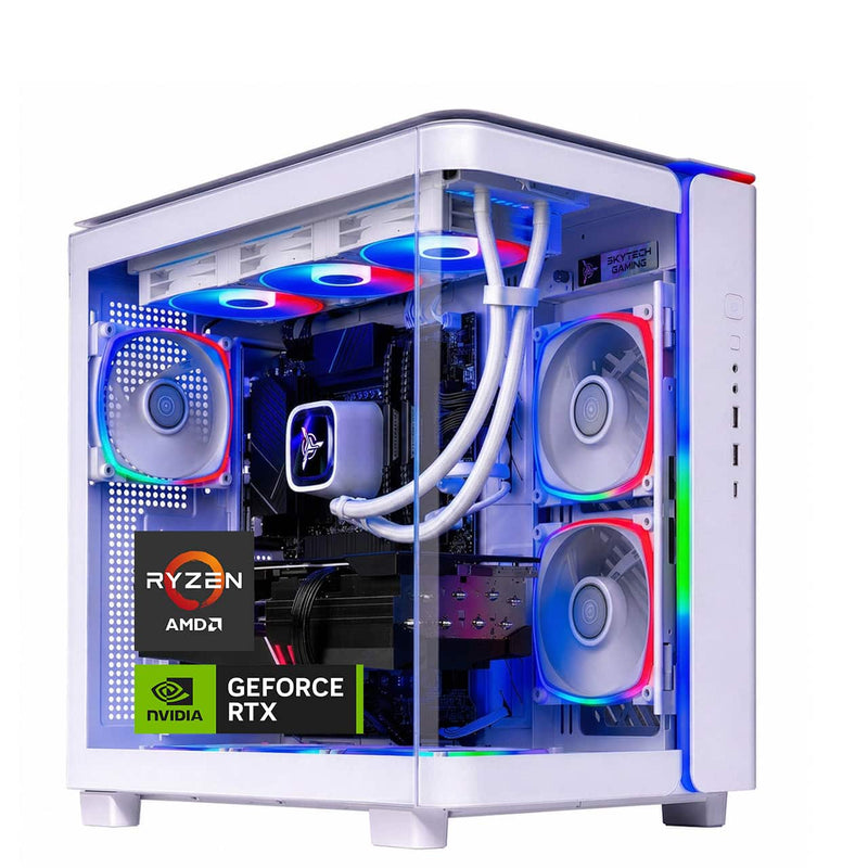 Skytech Gaming - King 95 Gaming PC - AMD Ryzen 7 9700X - 16GB Memory - NVIDIA GeForce RTX 5060 Ti 8G - 1TB NVMe SSD - White
