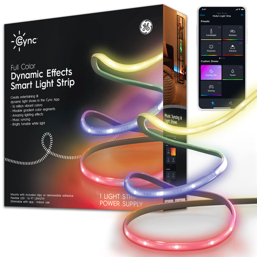 GE - Cync 16 Foot Indoor Smart LED Light Strip - Color Changing - Full Color