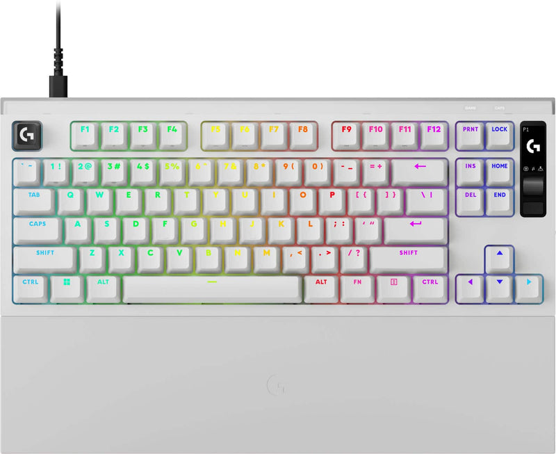 Logitech - G PRO X2 RAPID (Tenkeyless) Wired Gaming Keyboard with Magnetic Analog Switches and OLED Display - White