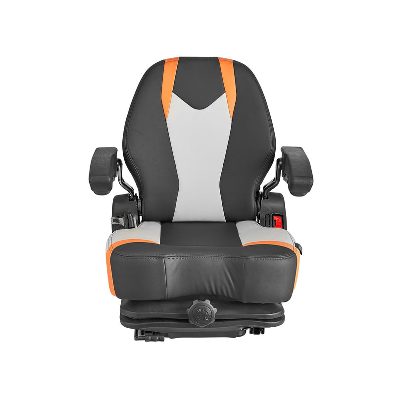 VEVOR Universal Forklift Seat Tractor Suspension Seat with Adjustable Back Armrest and Safety Belt Secure Fold Down Tractor Seat with Micro Switch Lawnmower Seat for Skid Loader Bulldozer