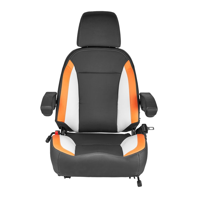 VEVOR Universal Forklift Seat Tractor Seat with Adjustable Back Armrest Headrest and Safety Belt Secure Tractor Seat with Micro Switch Ergonomic Lawnmower Seat for Skid Loader Bulldozer