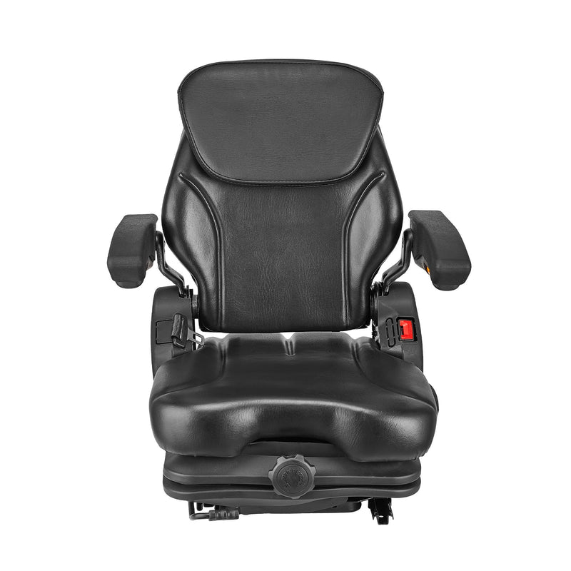 VEVOR Universal Forklift Seat Tractor Suspension Seat with Adjustable Back Armrest Headrest and Safety Belt Secure Fold Down Tractor Seat with Micro Switch Lawnmower Seat for Skid Loader Bulldozer
