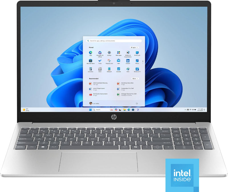 HP - 15.6" Laptop - Intel N100 2023 - 4GB Memory - 128GB UFS - Natural Silver