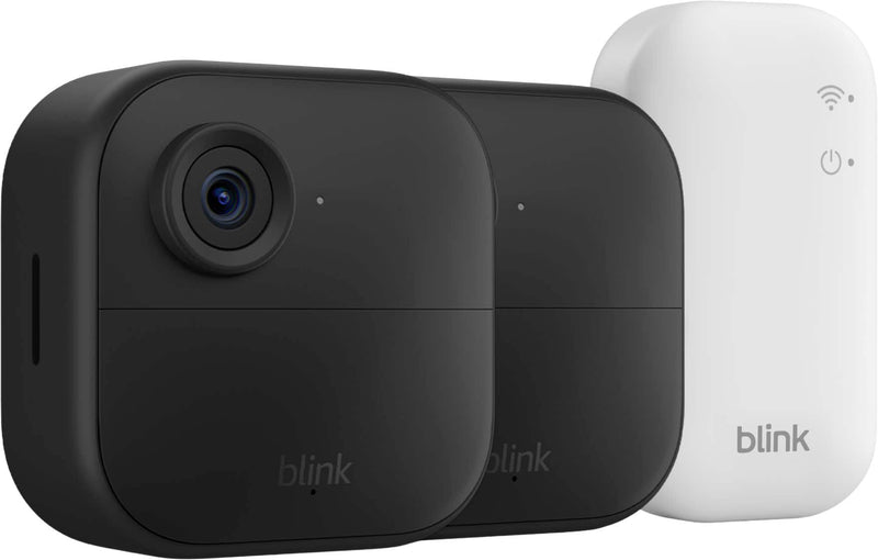 Blink - Outdoor 4  Wireless smart security camera two-year battery life 1080p HD. Sync Module Core included  2 Cameras - Black