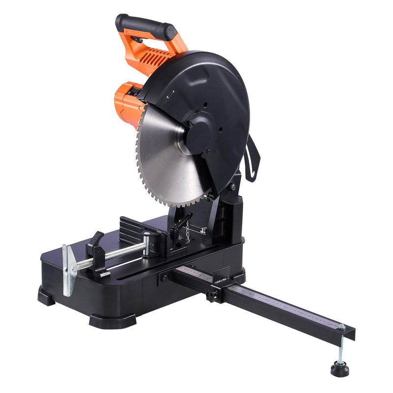 SUGIFT Chop Saw with Brushless Motor 10-Speed 750-1200-RPM Control 0-45 Degree Adjustable Cutting Angle Stainless Steel Cold Cut Blade 5.12-in Cutting Width and Depth Soft Start Auto-Return Guard and Quick-Release Vise for Steel and Tubes