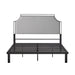 Walker Edison - Traditional Metal Upholstered Queen Bedframe - Gray