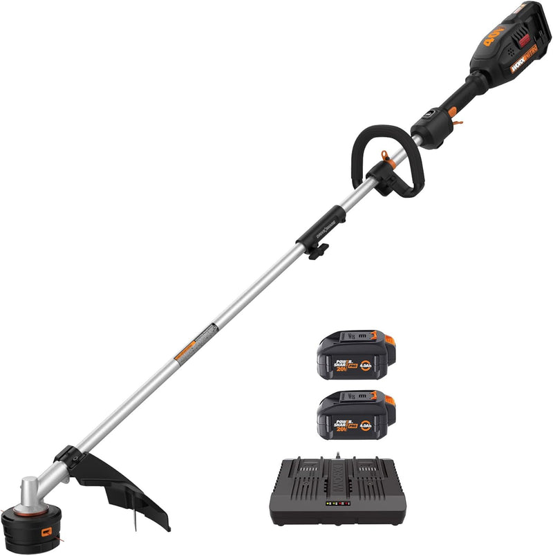 WORX Nitro Power Share Brushless 40-volt max 15-in Split Shaft Attachment Capable Battery String Trimmer Edger Conversion Capable 4 Ah (Battery Included) (Charger Included)