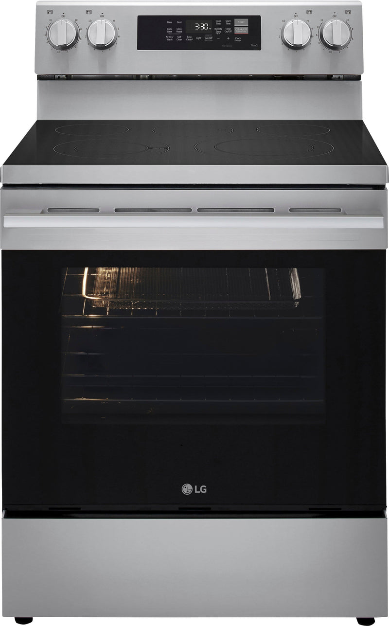 LG - 6.3 Cu. Ft. Freestanding Electric True Convection Smart Range with Air Fry and UltraHeat Element - Stainless Steel