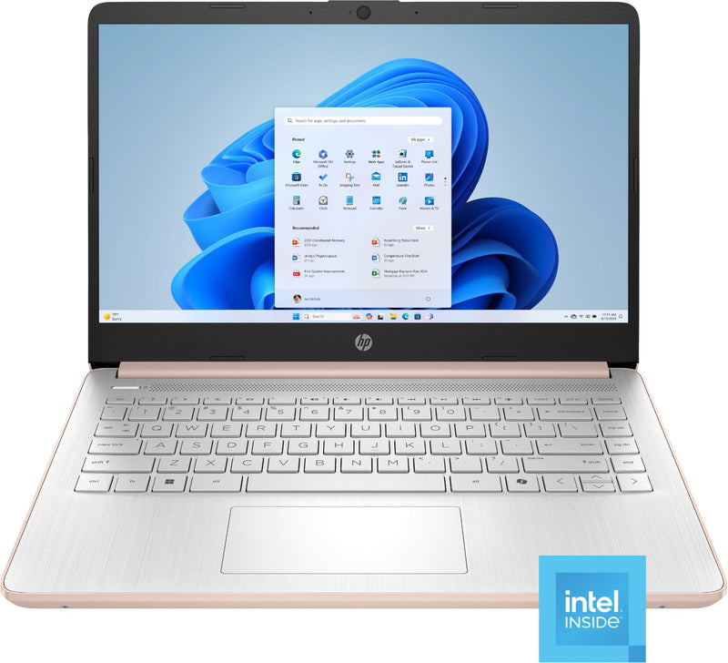 HP - 14" Laptop - Intel N150 Processor (2025) - 4GB Memory - 128GB UFS - Pale Rose Gold
