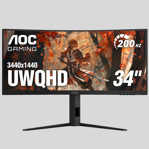 AOC - CU34G4HV 34" VA Curved Gaming Monitor WQHD (3440x1440) 200Hz 0.5ms Freesync - Black