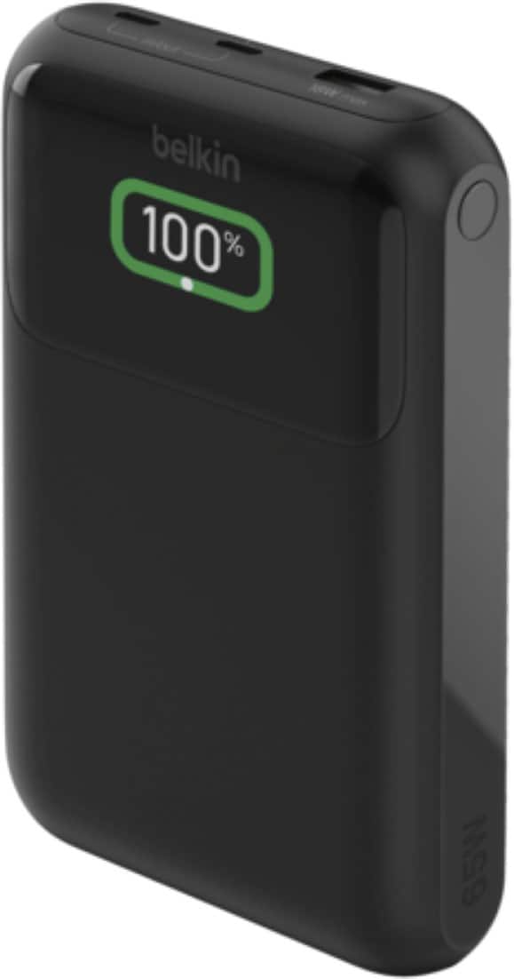 Belkin - BoostCharge Pro 3-Port Laptop Power Bank 20k Portable Charger 65W for MacBook iPhone Nintendo Switch 2  More - Black