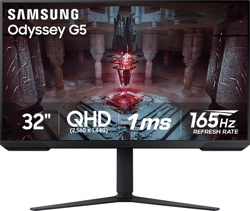 Samsung - Odyssey G51C 32" QHD FreeSync Premium Gaming Monitor with HDR10 (DisplayPort HDMI) - Black