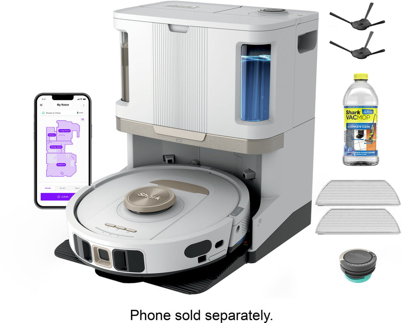 Shark - Stratos 2-in-1 Robot Vacuum  Mop With 25+ Hands-Free Features  NeverTouch Self-Cleaning Base - White