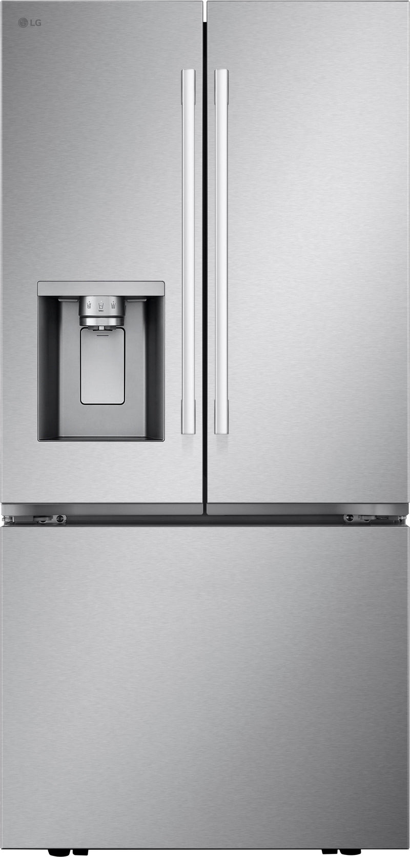LG - Counter-Depth MAX 20.2 Cu. Ft. French Door Smart Refrigerator with Dual Ice - Stainless Steel