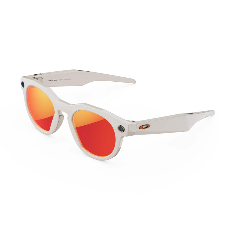 Oakley Meta - HSTN glasses - with Meta AI Audio Photo Video Compatibility - Prizm Ruby Lenses - Warm Grey