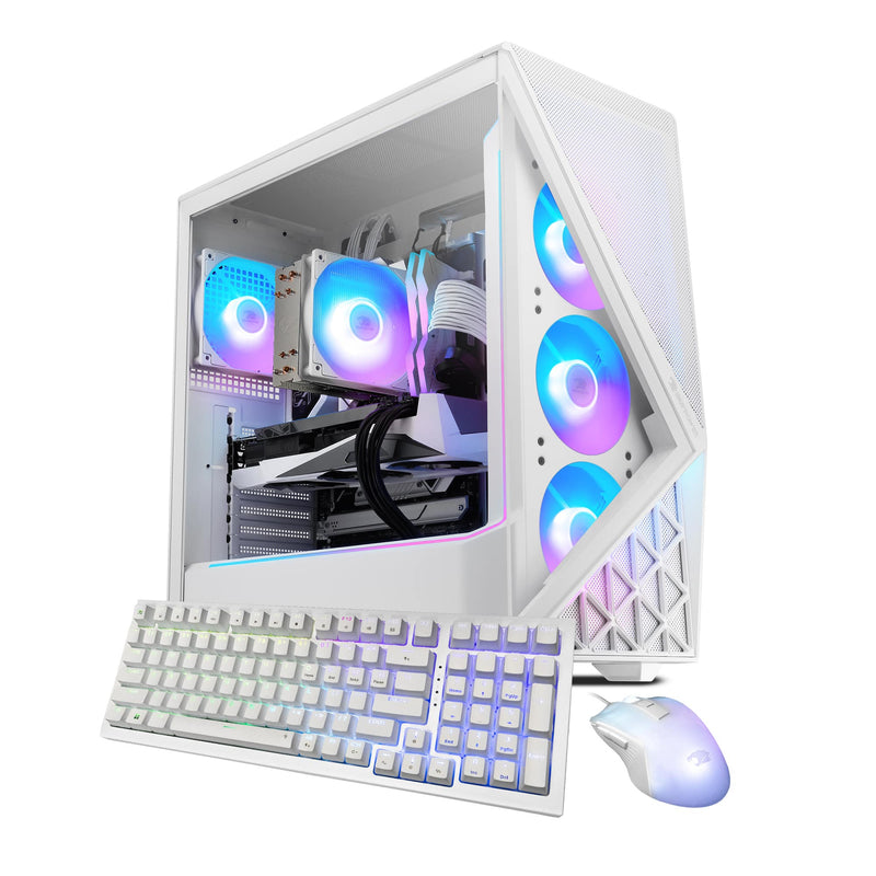 iBUYPOWER - Slate Gaming Desktop PC- Intel Core Ultra 7 265FNVIDIA GeForce RTX 5060Ti 8GB32GB DDR5 RGB2TB SSD - White