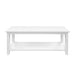 Walker Edison - Modern Minimal Coffee Table with Lower Shelf - Solid White