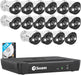 Swann Professional 16-Channel 16 Camera Indoor/Outdoor Wired 4K UHD PoE Wired 2TB NVR Security Surveillance System - Black