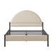 Walker Edison - Modern Upholstered Curved-Headboard Queen Bedframe - Oatmeal