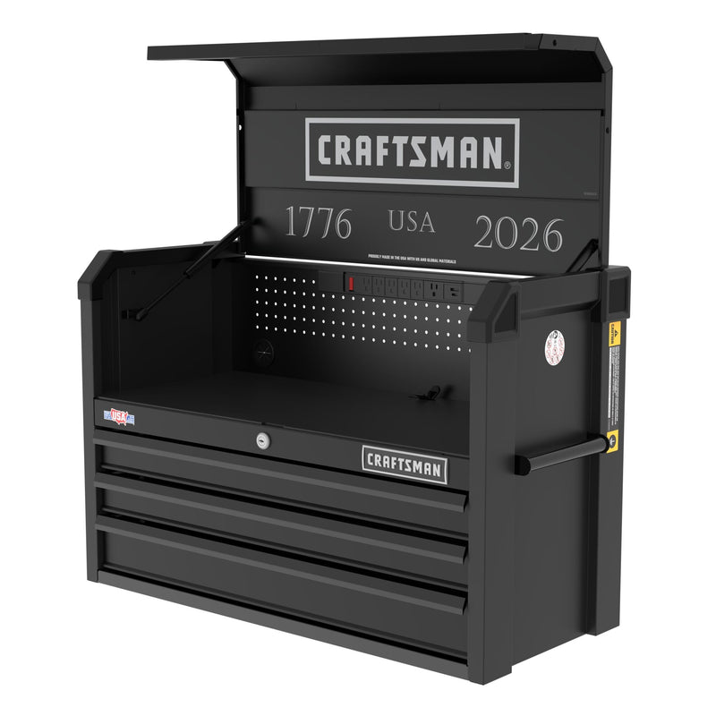 CRAFTSMAN S2000 37-in W x 24.74-in H x 18-in D 3 -Drawer Steel Tool Chest ( Black )