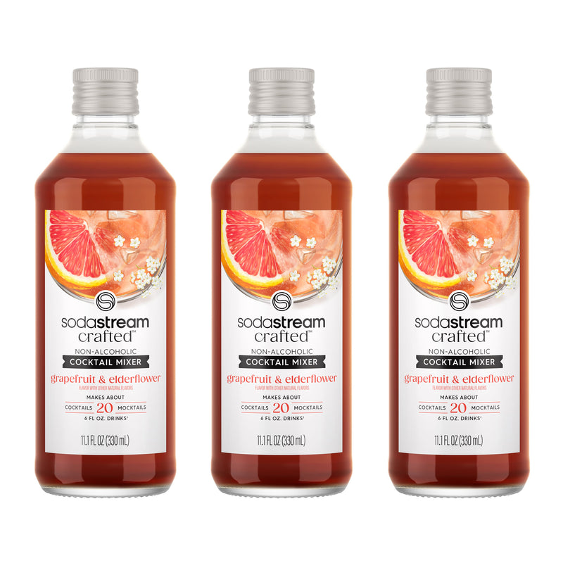 SodaStream Crafted Mixers  Elderflower Grapefruit Drink Mix 3-Pack