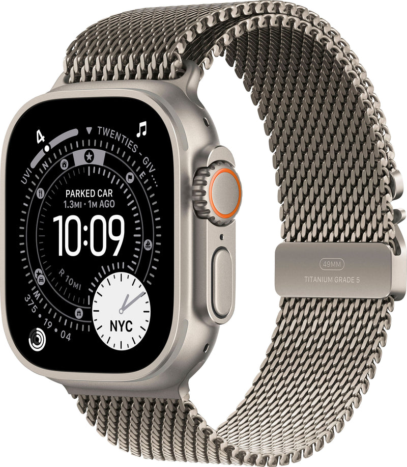 Apple Watch Ultra 3 (GPS+Cellular) 49mm Titanium Case with Titanium Milanese Loop - Small - Natural - (2025)