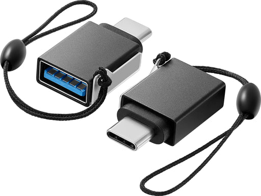 Best Buy essentials - USB-C Male to USB Female Adapter (2-Pack) - Black