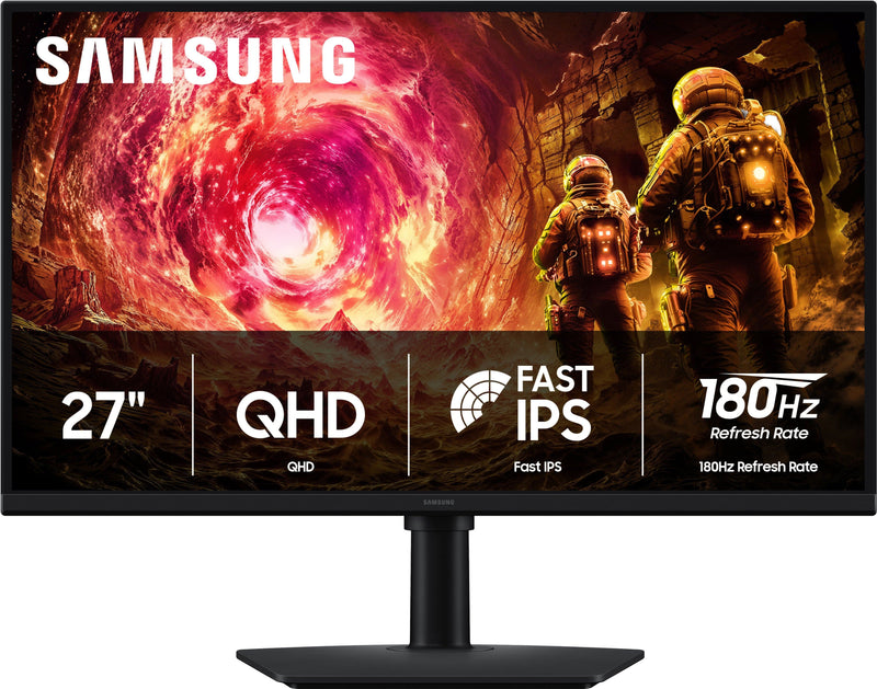 Samsung - 27" Odyssey G5 (G50F) QHD Fast IPS 180Hz 1ms G-Sync  FreeSync Compatible Gaming Monitor (DisplayPort HDMI) - Black