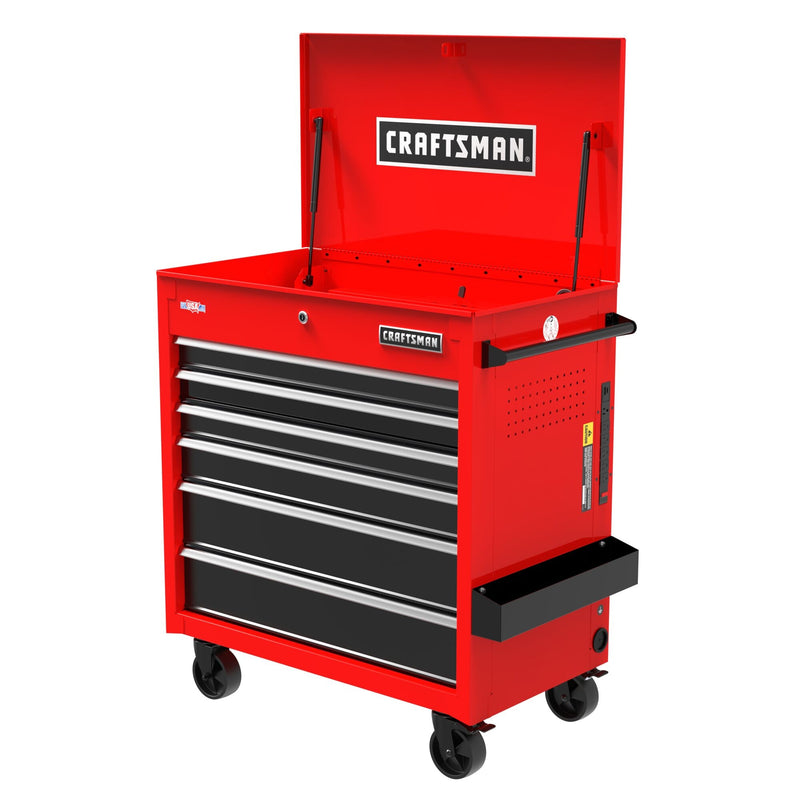 CRAFTSMAN 37.25-in L x 21-in D 6 -Drawers Rolling Red Work Bench
