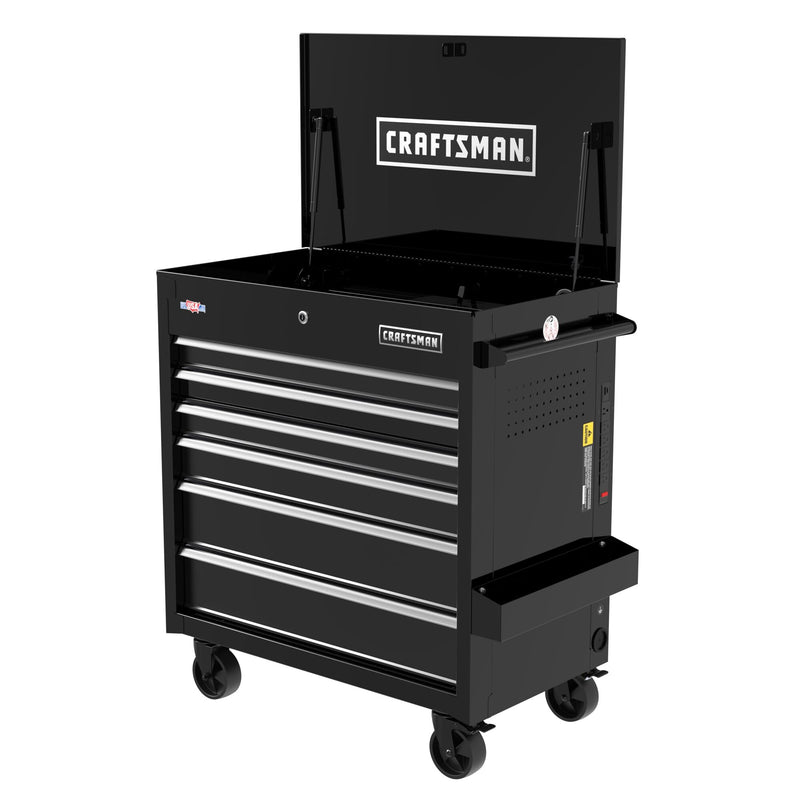 CRAFTSMAN 37.25-in L x 21-in D 6 -Drawers Rolling Black Work Bench