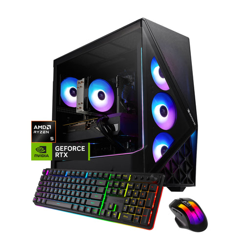 iBUYPOWER - Slate Gaming Desktop PC - AMD Ryzen 5 8400F 2024 NVIDIA GeForce RTX 5060 8GB 16GB DDR5 1TB NVMe SSD Storage - Black