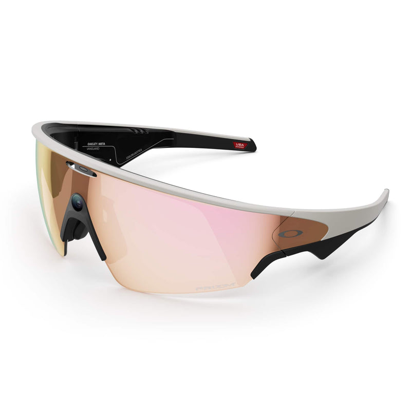 Oakley Meta - Vanguard glasses with Meta AI Audio Photo Video Compatibility - Prizm Rose Gold Lens - White