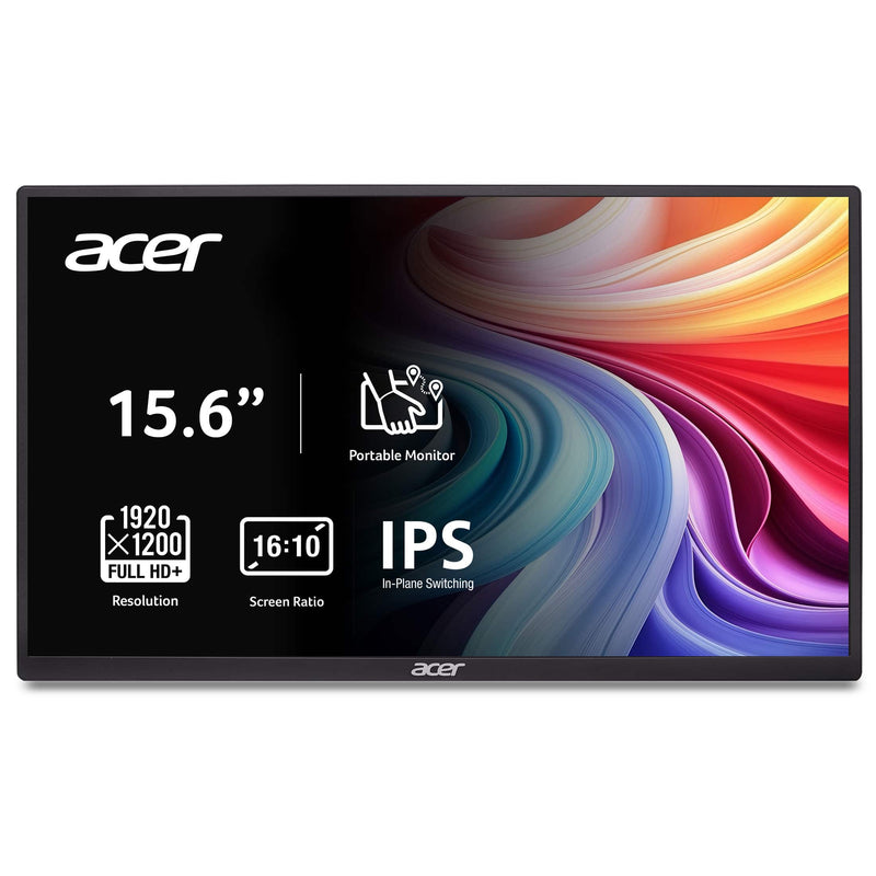 Acer - PM161W 16.0" WUXGA 60Hz FreeSync Compatible IPS Portable Monitor (2 x USB 3.1 Type-C Mini HDMI Audio Out) - Black