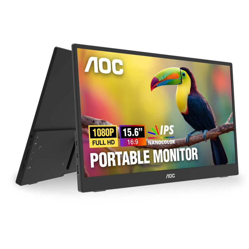 AOC - 16T35 15.6" IPS Panel Portable Monitor LED FHD (1920x1080) USB-C - Black