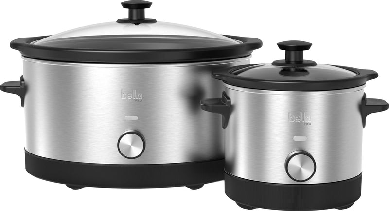 bella PRO - 6-qt.  2-qt. Slow Cooker Duo - Stainless Steel
