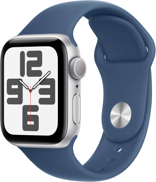 Apple Watch SE 2nd Generation (GPS) 40mm Aluminum Case with Denim Sport Band - M/L - Silver