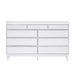 Walker Edison - Mid Century Modern Solid Wood Tray-Top 9-Drawer Dresser - White