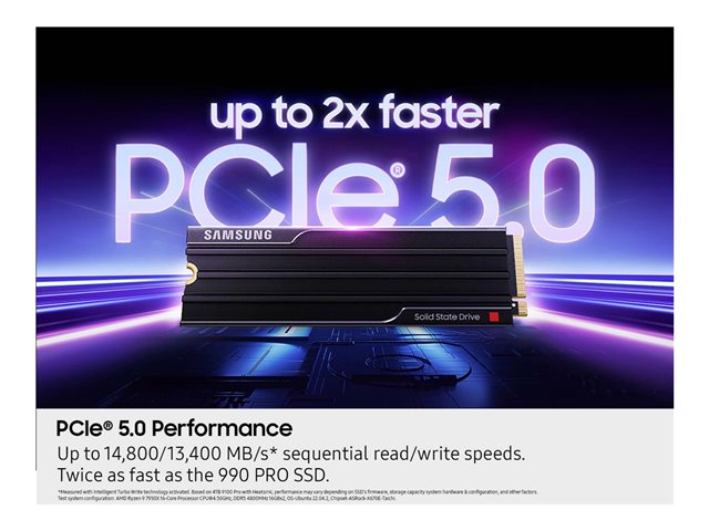 Samsung -  9100 PRO 1TB with Heatsink Internal SSD PCIe Gen 5x4 NVMe Speeds Up to 14700 MB/s
