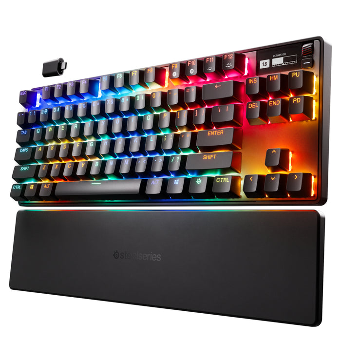 SteelSeries - Apex Pro 2023 TKL Wireless Mechanical OmniPoint 2.0 Adjustable Actuation Switch Gaming Keyboard with RGB Backlighting - Black