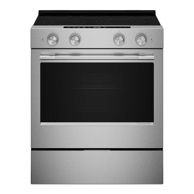 KitchenAid - 5.3 Cu. Ft. Smart Slide-In Electric Range with Two Even-Heat Hyper Elements - Stainless Steel
