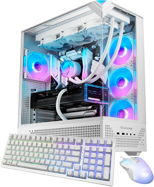 iBUYPOWER Element 9 Pro White Gaming Desktop PC- AMD Ryzen 7 9800X3D NVIDIA GeForce RTX 5070Ti 16GB 32GB RAM 2TB SSD - White