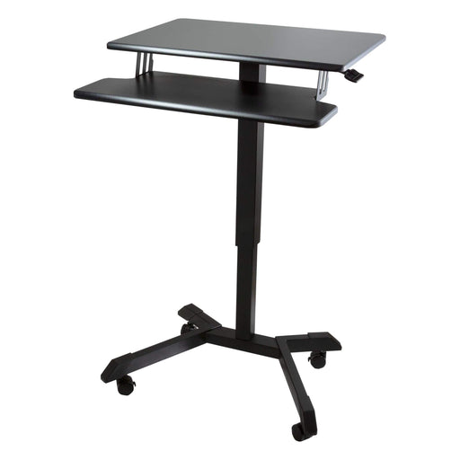 Victor - Mobile Adjustable Standing Desk with Keyboard Tray 25.6" Wide - Black