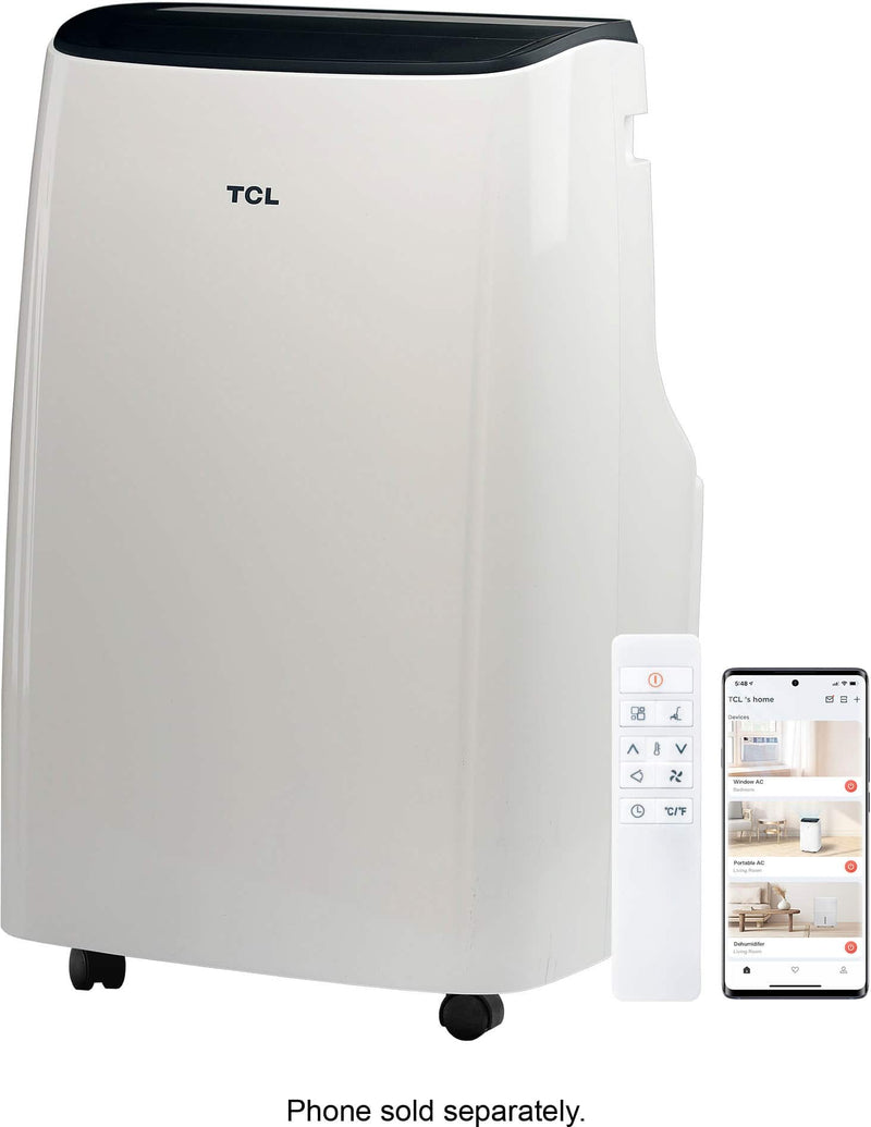 TCL - 300 Sq. Ft. 7000 BTU 3-in-1 Smart Portable Air Conditioner - White